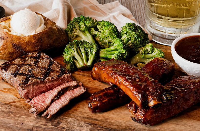 Center Cut Sirloin And Sticky Ribs Logans Roadhouse