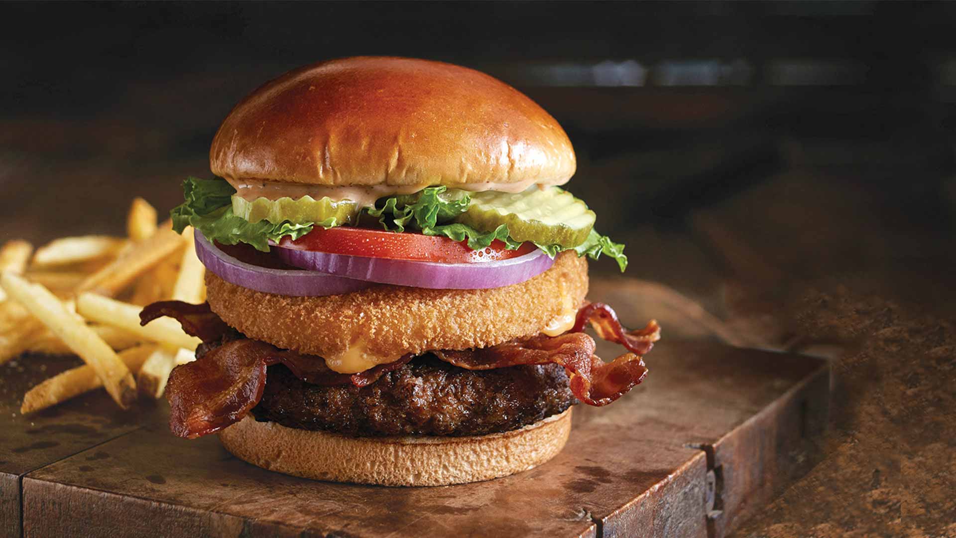 Carousel - Logan's Fried Cheese and Bacon Burger | Logan's Roadhouse